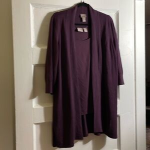 Chicos aubergine tank top and sweater set. Size 2. Perfect condition. Flowy.